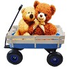 FURNIinspire Wheelbarrows And Lawn Carts Outdoor Wagon Pulling Air Tires Garden Cart, Lawn Cart With Pull Handle, Blue, 39“*19"*20" - 4 of 4