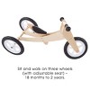 Toy Time Kids' 3-in-1 Convertible Ride-On Balance Bike - Natural Wood - 2 of 4