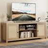 Homhougo TV Stand for 75 Inch TV, Rattan Entertainment Center with Storage, Wood TV & Media Console Brown - 4 of 4