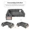 109" U-Shaped Convertible Sectional Sofa Bed with Storage & Pillows - 4 of 4