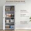 72" Freestanding Kitchen Pantry Cabinet, Farmhouse Tall Storage Cabinet with 4 Door Cabinets and Adjustable Shelves for Dining Room - 4 of 4