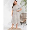 LXT-Women's Plus Size Dress Smocked Waist Side Split Boho Floral Dresses - 3 of 4