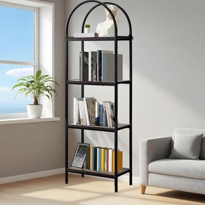 5-Tier Arched Bookshelf, Modern Wooden Display Shelf for Books & CDs, Tall Storage Rack for Living Room, Bedroom, Home Office - 1 of 4