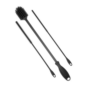 Unique Bargains Silicone Bottle Brush with 2 Straw Brush  for Cleaning Narrow Neck Containers Sport Bottles - 1 of 4
