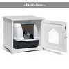 Tangkula Wooden Pet Cat House Litter Box Cat Washroom Nightstand Cat Storage Bench - 2 of 4