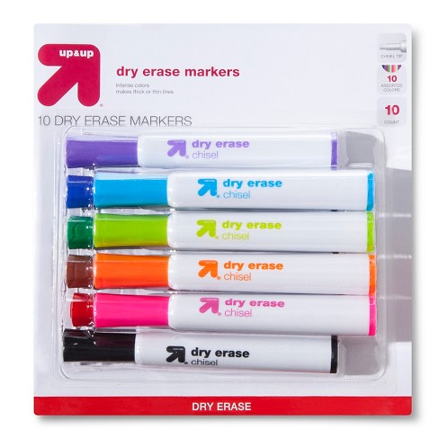 10pk Chisel Tip Dry Erase Markers - up & up™ - image 1 of 1