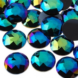 John Bead 100-Piece 25mm Gold AB Acrylic Round Flat Back Rhinestones - 1 of 4