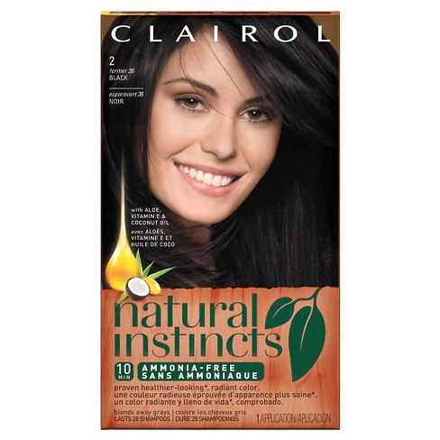 Natural Instincts Clairol Non-Permanent Hair Color - 2 Black - 1 Kit ...