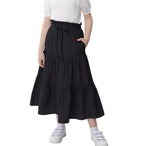 Maxi Skorts Skirt For Girls Button Front Ruffle High Waisted Long Skirts With Belt And Pocket 3 12 Years Target