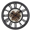 FURNIinspire Wall Clocks 20inch Gear Mechanism Round Wall Clock Metal Decorative Hanging Clock Decorative Timepiece, Black, 20"*20"*2.75" - 2 of 4