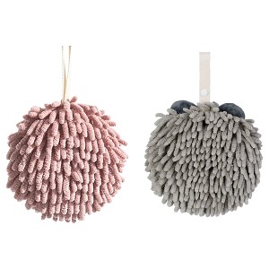 REGALWOVEN 2 Pcs Comfortable Soft Absorbent Chenille Fuzzy Hand Towels - 1 of 4