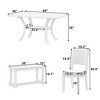 CAVINAS Dining Table Set for 6 Kitchen Table Wood Dining Table Set with Curved Legs with Bench and 4 Removable Cushions for Dining Room - 3 of 4
