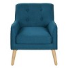 Mid Century Modern Accent Chair with Tufted Back and Solid Wood Legs,Polyester Upholstered Armchair for Living Room or Bedroom-Koiai - 2 of 4