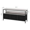 Modern TV Stand for TVs up to 55", TV Stand Dresser with 3 Fabric Drawer, Entertainment Center with Open Shelf - 3 of 4
