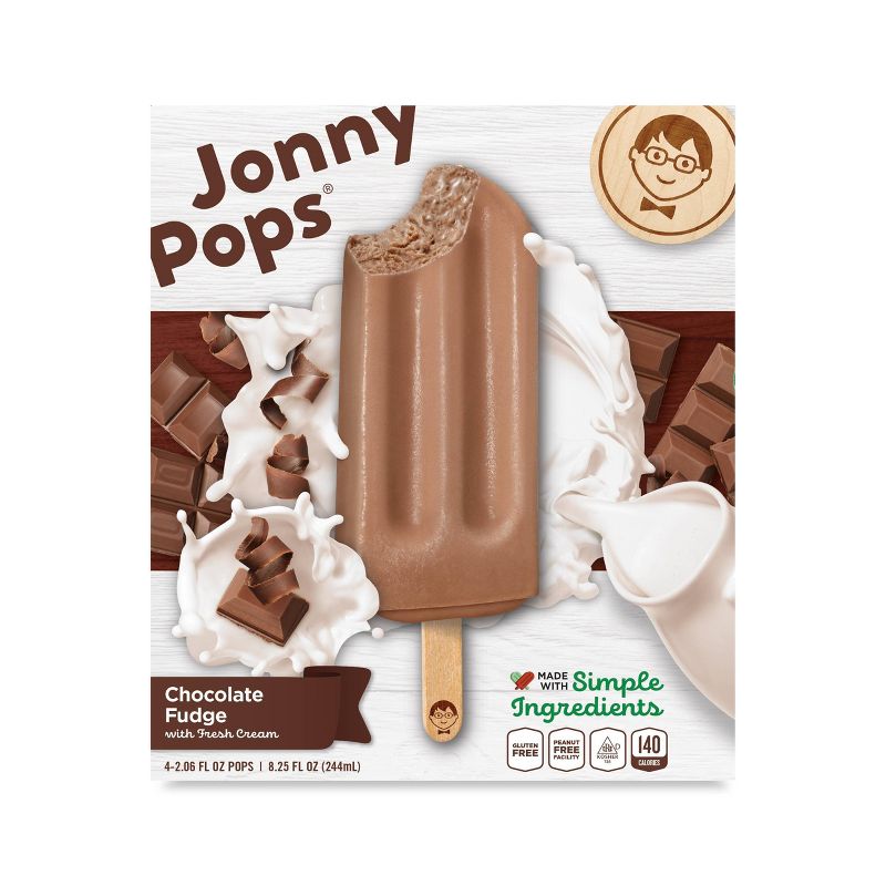 JonnyPops Dark Chocolate &#38; Cream Frozen Bars - 4pk/8.25 fl oz, 1 of 7