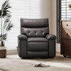 Manual Recliner Chair,360 Degree Swivel Single Sofa,Pu Leather Cozy Lounge Chair,Wide Single Recliner Chair with Side Pocket for Nursery,Bedroom - 2 of 4