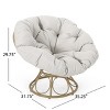 Okak Boho Style Papasan Chair 360° Swivel Lounge Chair for Patio,Rustic Rattan Lazy Chair with Thick Cushion for Porch,Garden&Backyard,250lbs Max - 4 of 4