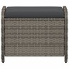 vidaXL Patio Stool with Cushion Gray 22.8"x18.1"x18.1" Poly Rattan - 4 of 4