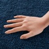 NAYSAYE Bath Rug 17" x 24" Plush Soft 100 Percent Cotton Reversible Dense Absorbent Non Slip for Bathroom, Navy Blue - 4 of 4