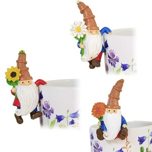 Home & Garden 4.25" Gnome Pot Sitters Planter Decoration Ganz  -  Outdoor Sculptures And Statues - 1 of 4