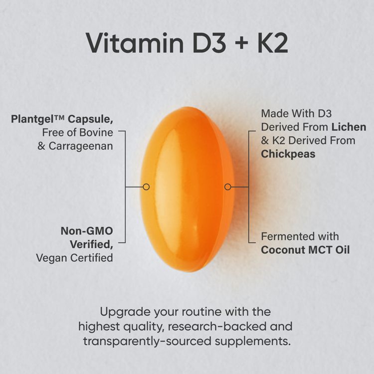 Sports Research D3 + K2, Plant-Based, 30 Veggie Softgels, 3 of 5