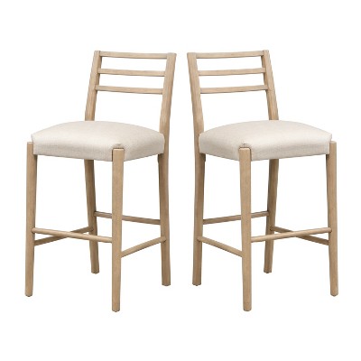 Christopher Knight Home Acosta Modern Rubberwood Bar Stools with Ladder Back (Set of 2)