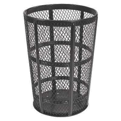 Steel Mesh Corrosion Resistant Trash Can, 48 gal, Black