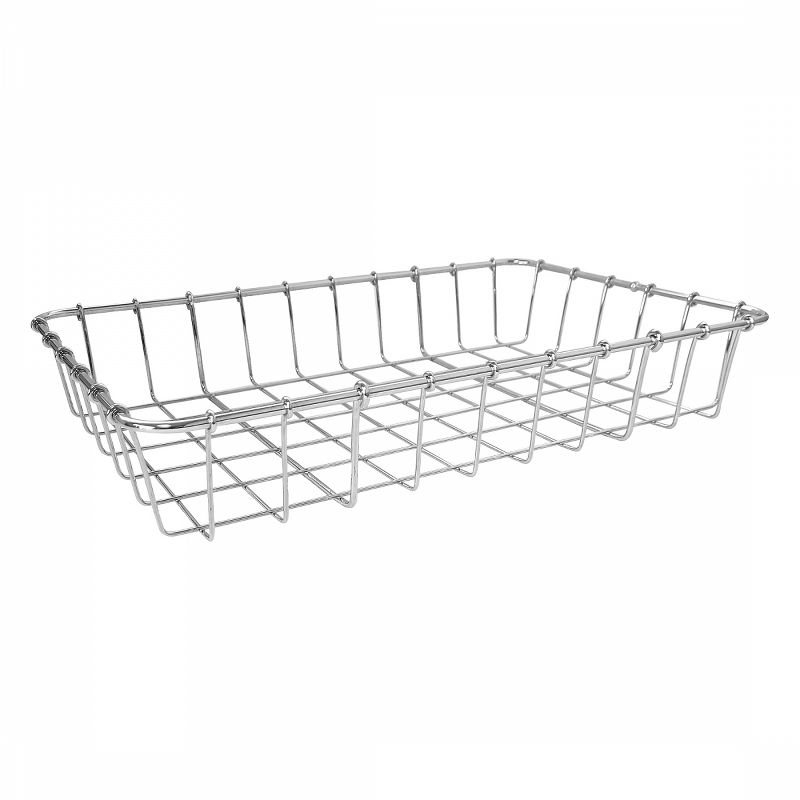 Wald Products No Hardware Basket Silver Steel 14x9x3`, 1 of 2