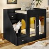 Whisen Multifunctional Cat Litter Box & Cat Bed House & Side Table with 3 Side Stairs, 2 Storage Drawers - 3 of 4