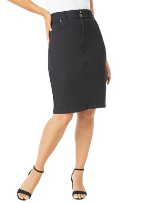 Jessica London Women's Plus Size Tummy Control Denim Skirt : Target