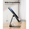 Attop Dual Folding Cell Phone Stand, Fully Adjustable Foldable Desktop Phone Holder Cradle Dock Compatible with Phone, Nintendo Switch, All Phones - 3 of 4