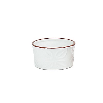 Omniware White Stoneware 8 Ounce Embossed Ramekin