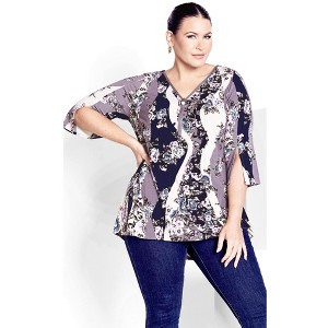 Avenue Women's Plus Size Leona Zip Top - 1 of 4