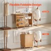 Folding Sewing Table with Storage Shelves, Trays, Pegs, Wheels, and Magnetic Doors, Compact Craft Desk for Home - 4 of 4