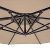 12' x 12' Double Top Round Luxury Patio Aluminum Cantilever Umbrella Tan - Crestlive Products - 4 of 4