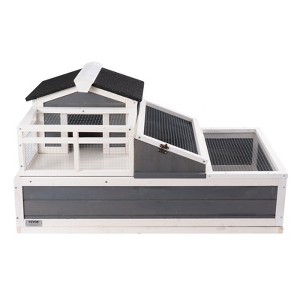 VEVOR 3-Room Tortoise House,Tortoise Habitat with Balcony & 2 Stories, Wooden Tortoise Enclosure Indoor & Outdoor with Ramp, 44" x 25.6"x 24" - 1 of 4