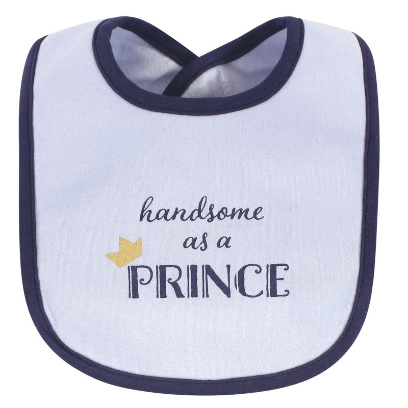 Hudson Baby Infant Boy Cotton Bib and Sock Set 5pk, Handsome As A Prince, One Size, 5 of 8