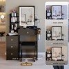Small Vanity Table with Lighted Mirror & Charging Station, Modern Makeup Desk with Stool for Kids & Teens Bedroom-Cuddlewood - 2 of 4