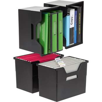 IRIS USA Hanging Plastic Desktop File Box Folders, Letter Size