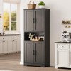 Freestanding 70" Tall Kitchen Pantry Cabinet with 4 Doors & Open Shelves, Adjustable Storage Cupboard for Dining Room, Bathroom, Living Room - 2 of 4