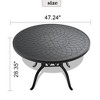 NicBex Outdoor Dining Table,Round Patio Table with Black Frame and Umbrella Hole for 4 to 6 Chairs,Outdoor Furniture,Black - 3 of 4