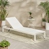 Gulches Cape Coral White Patio Chaise Lounges - Adjustable Mesh Recliners with Wheels - 3 of 4