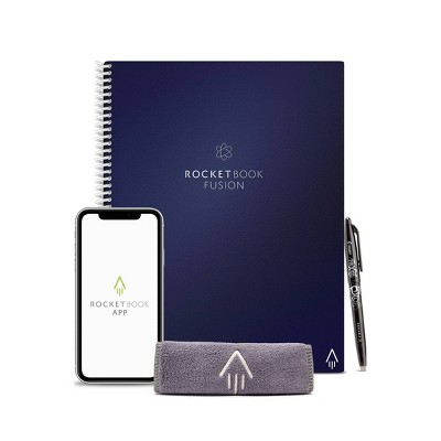 Fusion Smart Reusable Notebook 7 Page Styles 42 Pages 8.5"x11" Letter Size Eco-Friendly Notebook - Rocketbook