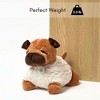 Evideco French Home Goods Decorative Pug Door Stopper, 2.3 lb Weighted, Brown/Ecru - 4 of 4