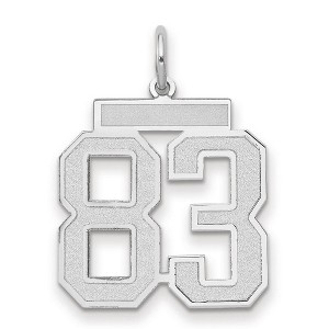 Black Bow Jewelry 14k White Gold, Jersey Collection, Medium Number 83 Pendant - 1 of 3