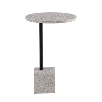 Gones Round Accent Table Black/Gray - Aiden Lane