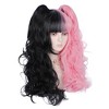 Unique Bargains Women Curly Human Synthetic Fibre Long Hair Wigs with Wig Cap - 3 of 4