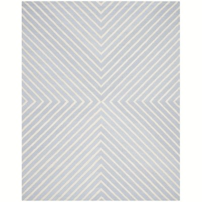 Elegant Light Blue and Ivory Hand-Tufted Wool Area Rug, 8' x 10'