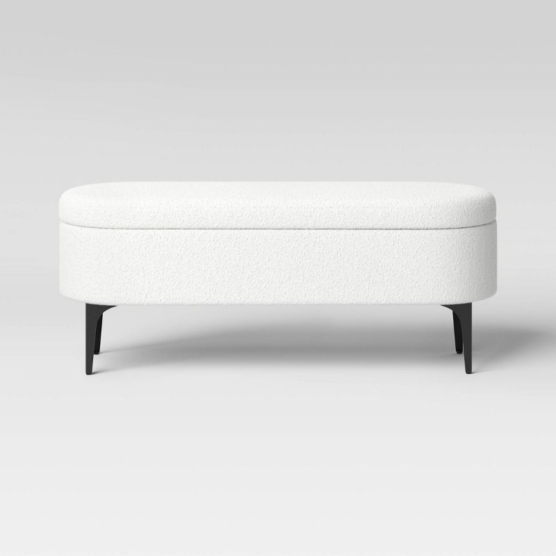Storage Bench with Metal Legs Cream Boucle - Threshold™, 5 of 11