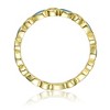 Young Adults/Teens 14k Yellow Gold Plated with Cubic Zirconia Colorful Marquise Turquoise Enamel Stacking Ring - 2 of 3